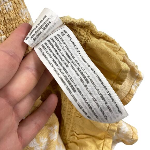 Abercrombie & Fitch Yellow Ruched Floral Mini Dress XL - Picture 7 of 7